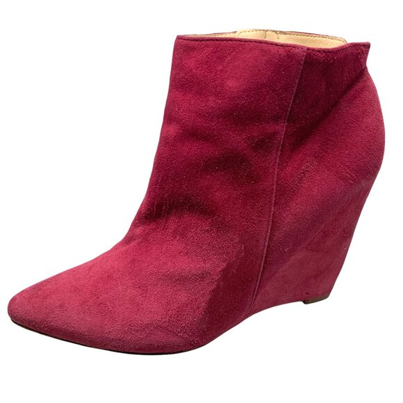 Cole Haan Pink Fuchsia Suede‎ Air Technology Hidden Wedge Booties - Picture 2 of 10